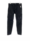 Lens Patch Stretch Satin Cargo Straight Pants Black - CP COMPANY - BALAAN 2