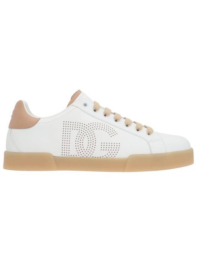 Portofino perforated DG logo low top sneakers white - DOLCE&GABBANA - BALAAN 6