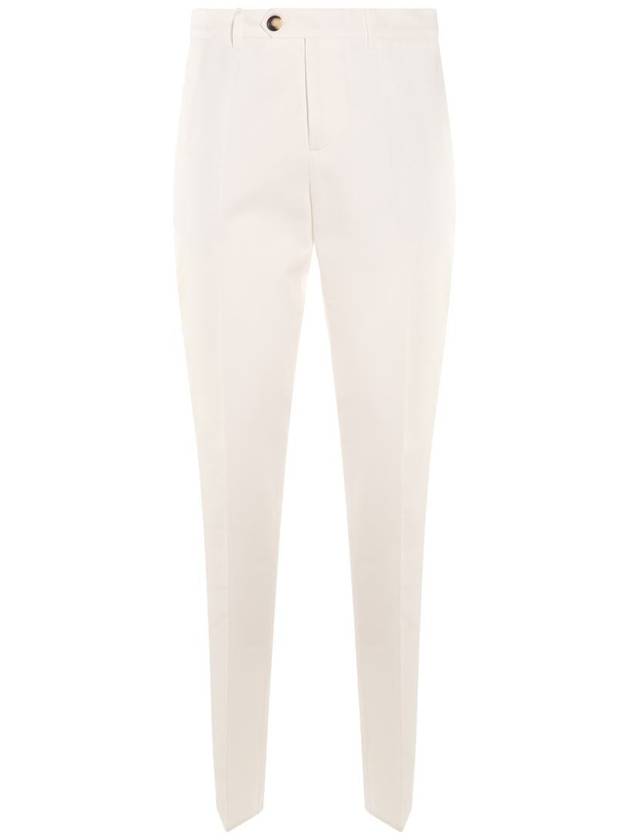 Cotton Chino Straight Pants White - BRUNELLO CUCINELLI - BALAAN 2