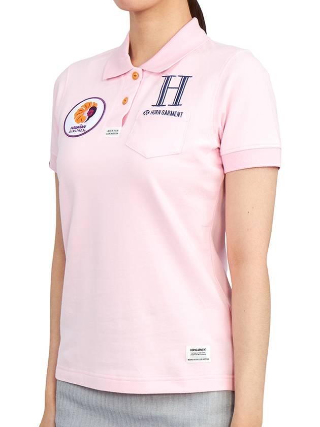 Airlines 70's Polo Short Sleeve T-Shirt Pink - HORN GARMENT - BALAAN 3