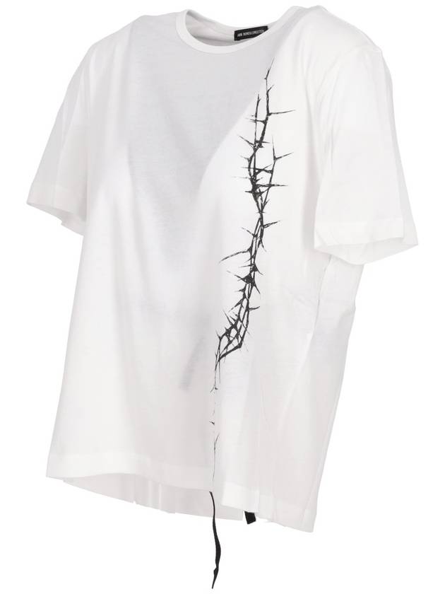 FANIE STANDARD FIT T-SHIRT "THORNS" PRINT BRUSHED - ANN DEMEULEMEESTER - BALAAN 2