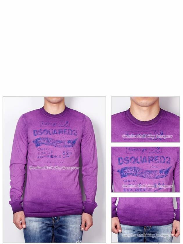 Dsquared Men Gradient Washing Long Sleeve Tshirt 74GC0901 Violet - DSQUARED2 - BALAAN 5