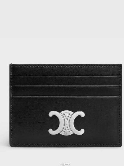 Triomphe Shiny Calfskin Card Wallet Black - CELINE - BALAAN 2