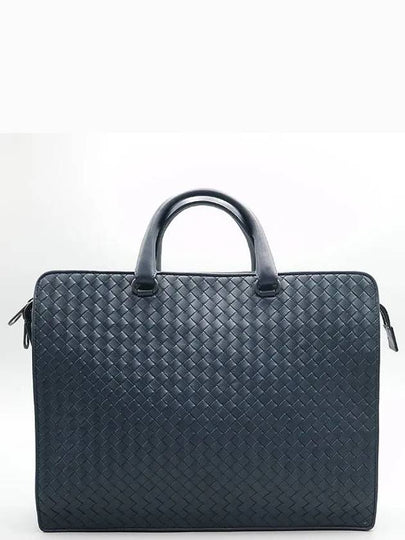 465418 Navy Intrecciato Leather Briefcase Tote Bag Shoulder Strap 2WAY - BOTTEGA VENETA - BALAAN 2