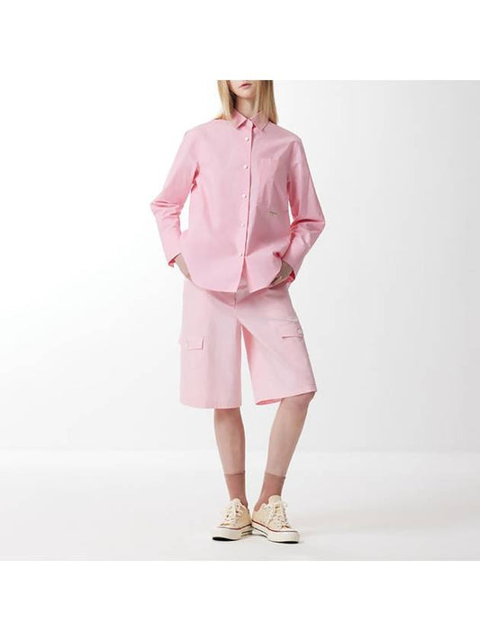 Embroidery point bio cotton signature shirt light pink 022 - VOYONN - BALAAN 1