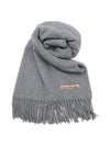 Logo Wool Fringe Scarf Grey - ACNE STUDIOS - BALAAN 3