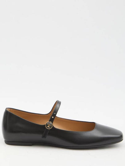 T Logo Mary Jane Flat Black - TOD'S - BALAAN 2