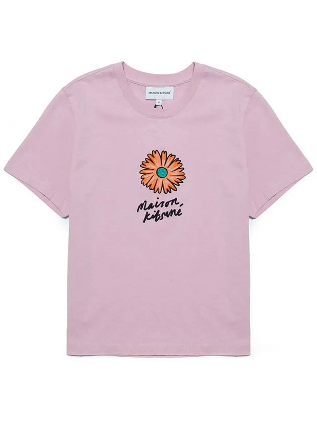 Floating Flower Short Sleeve T-Shirt Pink - MAISON KITSUNE - BALAAN 2