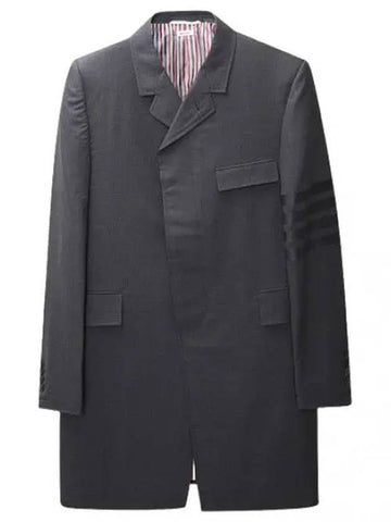 Diagonal Stripe Plain Weaving Chesterfield Overcoat Men s Suit Blazer Jacket - THOM BROWNE - BALAAN 1