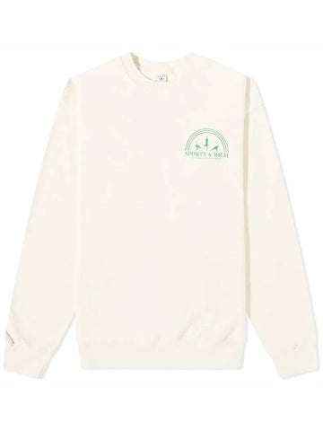 Wellness Studio Logo Sweatshirt Cream - SPORTY & RICH - BALAAN 1