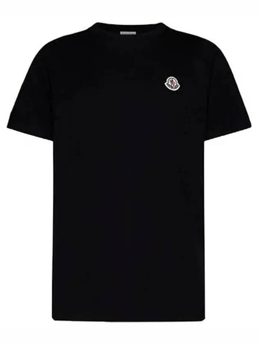 Logo Patch Short Sleeve T-Shirt Black Men's T-Shirt 8C00025 829H8 999 - MONCLER - BALAAN 1