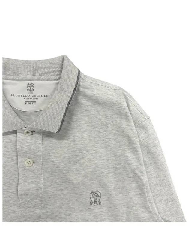 Cotton Polo Shirt Grey - BRUNELLO CUCINELLI - BALAAN 5