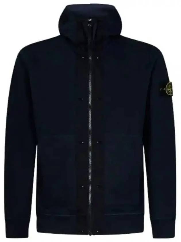 Wappen Patch Cotton Fleece Zip Up Hoodie Navy - STONE ISLAND - BALAAN 2