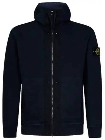 Wappen Patch Cotton Fleece Zip Up Hoodie Navy - STONE ISLAND - BALAAN 2