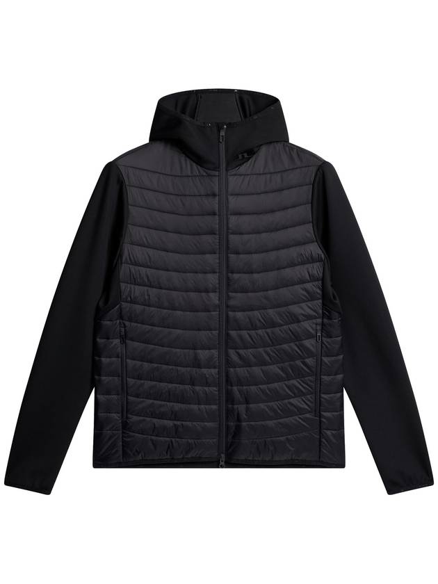 Men's Holden Quilt Hybrid Hooded Jacket Black - J.LINDEBERG - BALAAN 1