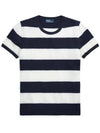 Striped Cashmere Short Sleeve Knit Top Cream Navy - POLO RALPH LAUREN - BALAAN 1