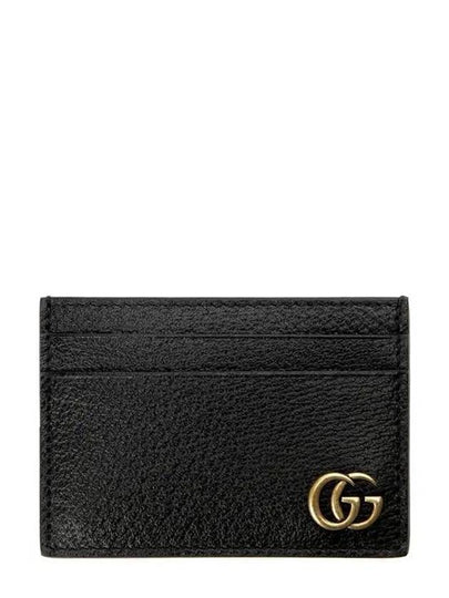 GG Marmont Leather Card Wallet Black - GUCCI - BALAAN 2