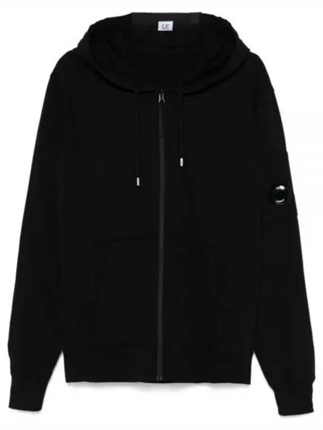 Light Fleece Zip Up Hoodie Black - CP COMPANY - BALAAN 2