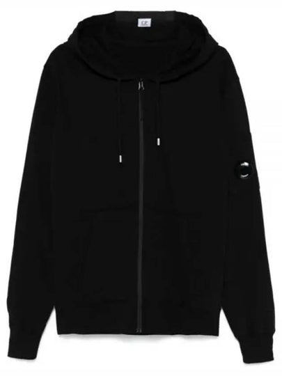 Light Fleece Zip Up Hoodie Black - CP COMPANY - BALAAN 2