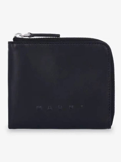 Logo Zip Around Half Wallet Black - MARNI - BALAAN 2