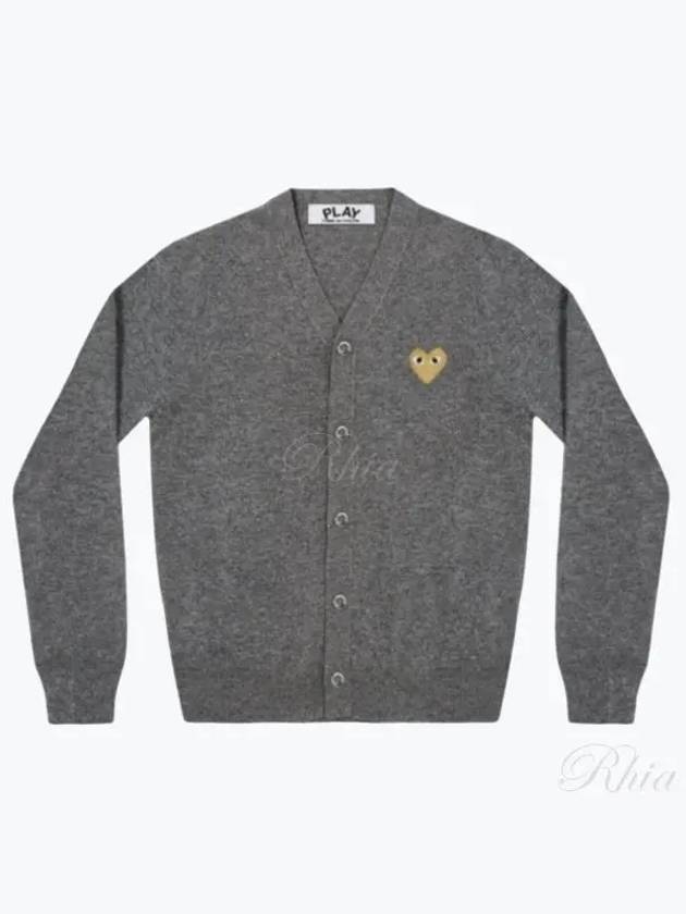 Gold Heart Wappen Wool Cardigan Grey - COMME DES GARCONS - BALAAN 2