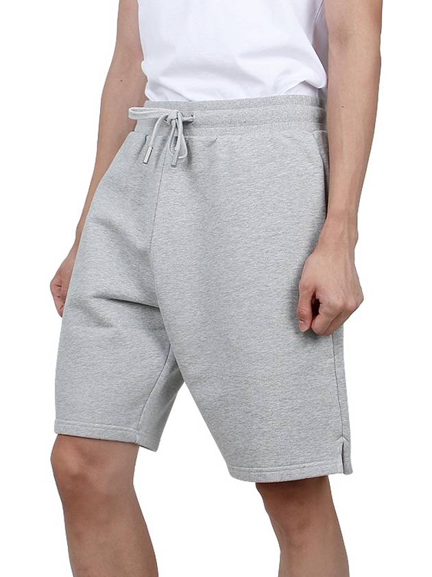 Organic Cotton Fleece Shorts Heather Ash Grey - AMI - BALAAN 5