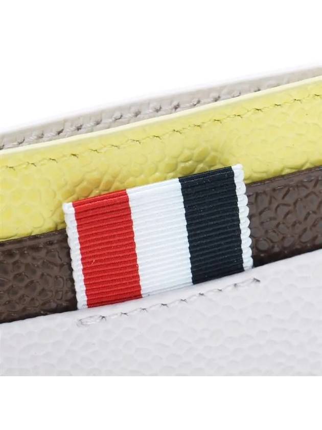 RWB Striped Leather Card Wallet White - THOM BROWNE - BALAAN 6