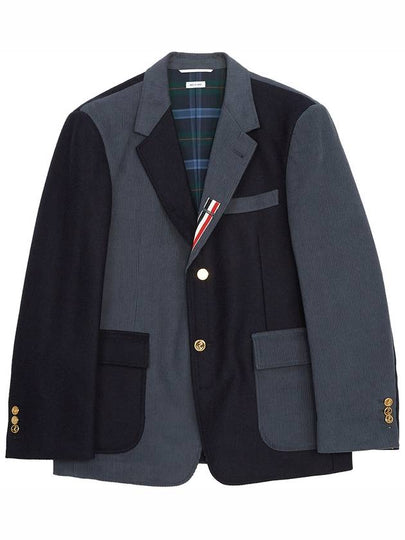 Fun-Mix Shetland Stripe Straight Fit Sport Jacket Navy - THOM BROWNE - BALAAN 2