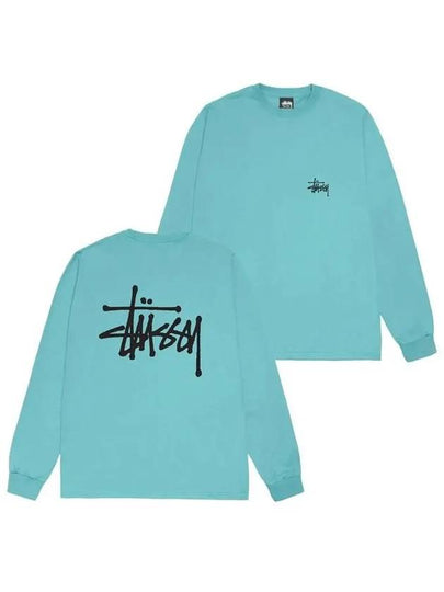 Basic Long Sleeve T-Shirt Ocean - STUSSY - BALAAN 2