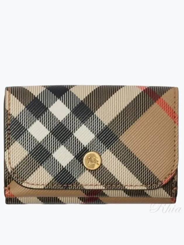 Check Half Wallet Beige - BURBERRY - BALAAN 2