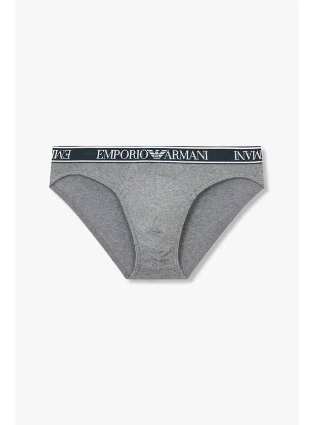 UNDERWEAR Men s Textured Logo Banding Briefs Melange Gray - EMPORIO ARMANI - BALAAN 1