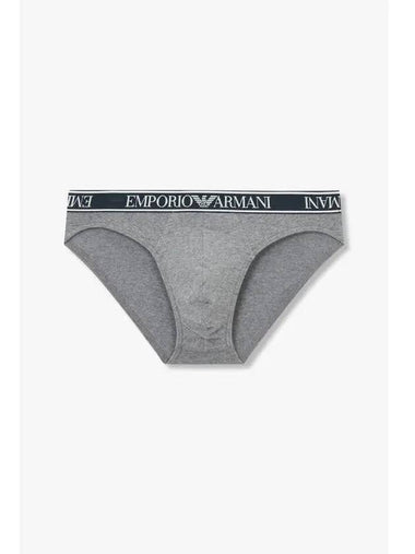 UNDERWEAR ARMANI Max Men s Textured Logo Banding Briefs Melange Gray - EMPORIO ARMANI - BALAAN 1