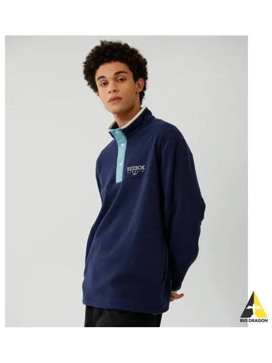 Fleece half zip up navy - REEBOK - BALAAN 1