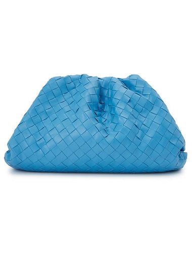 Intrecciato Nappa Leather Dumpling Clutch Bag Blue - BOTTEGA VENETA - BALAAN 1