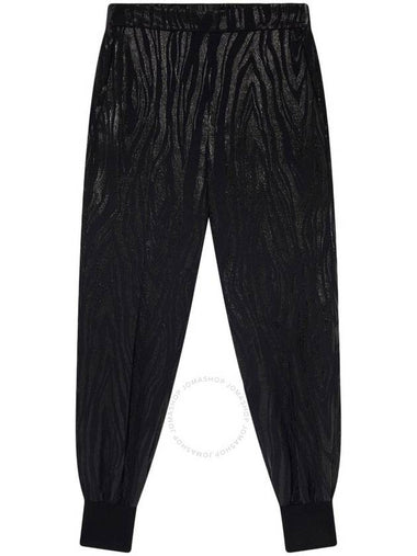 Stella McCartney Ladies Black Wood-Grain Effect Tapered Trousers, Brand Size 36 (US Size 2) - STELLA MCCARTNEY - BALAAN 1