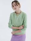 Round tee long sleeve tshirt light green 0110 - VOYONN - BALAAN 10