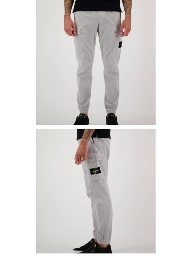 Stretch Cotton Cargo Straight Pants Grey - STONE ISLAND - BALAAN 6