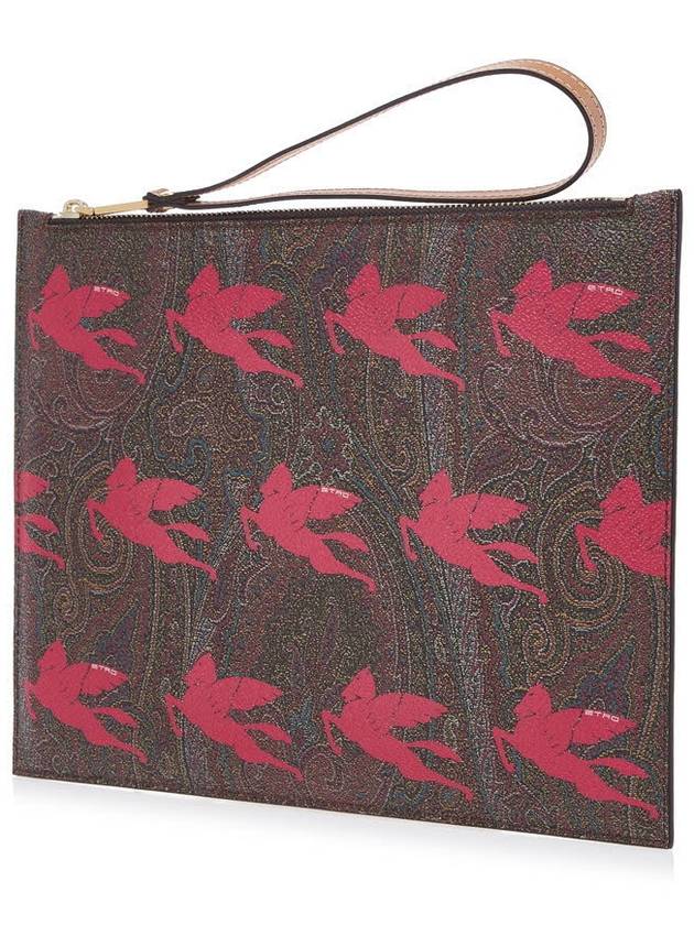 Paisley Pegasus Clutch Bag Brown Red - ETRO - BALAAN 3