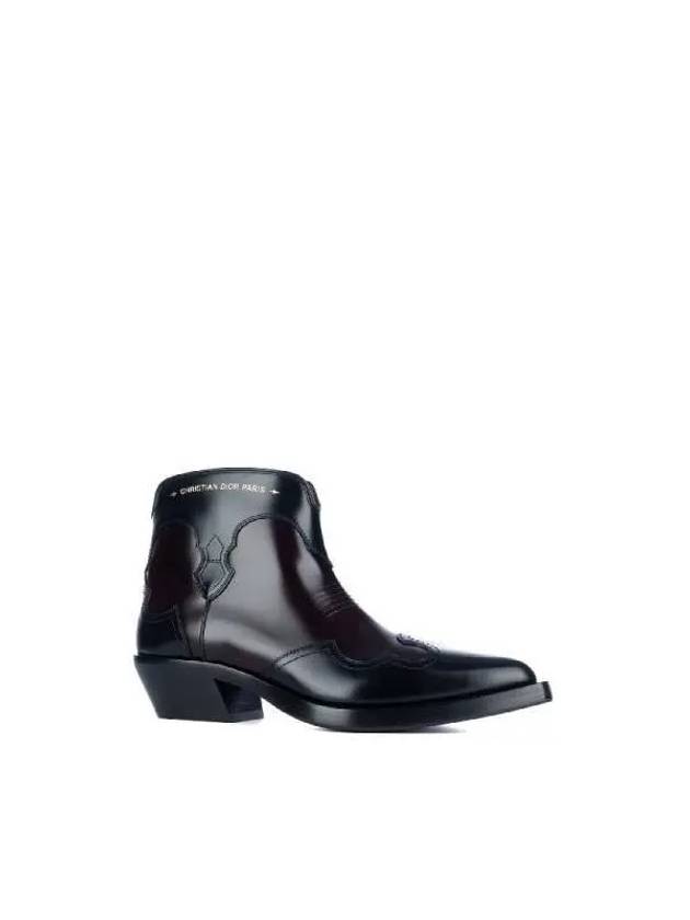 West Heel Ankle Middle Boots Black Amaranth - DIOR - BALAAN 3