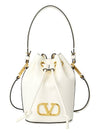 V Logo Signature Nappa Leather Bucket Bag Ivory - VALENTINO - BALAAN 2