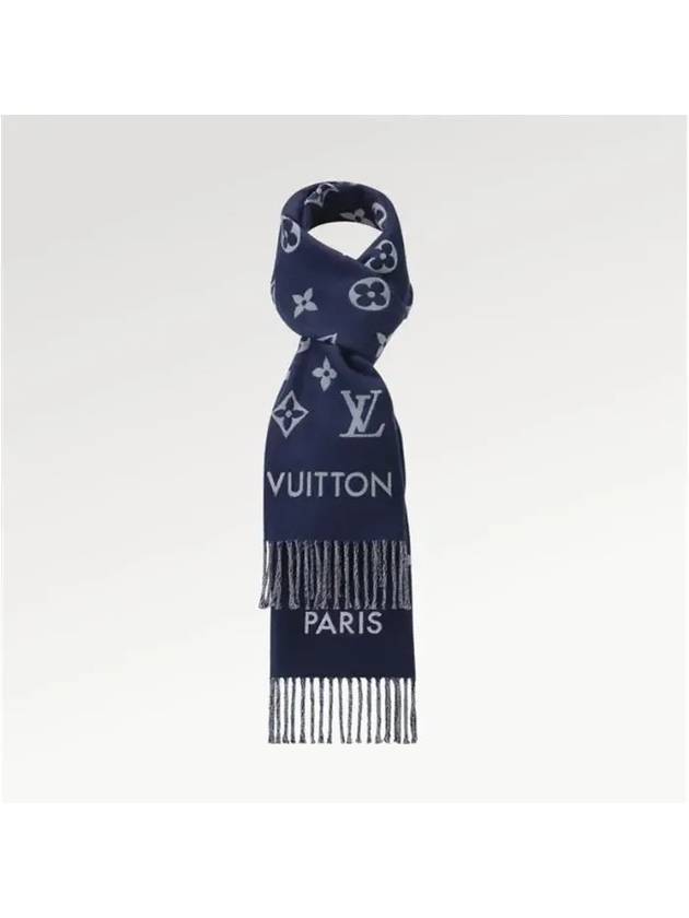 All About Monogram Wool Scarf Navy - LOUIS VUITTON - BALAAN 5