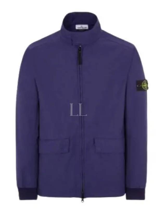 Men's Batavia Nylon Cotton Zip-Up Jacket Purple Blue - STONE ISLAND - BALAAN 2