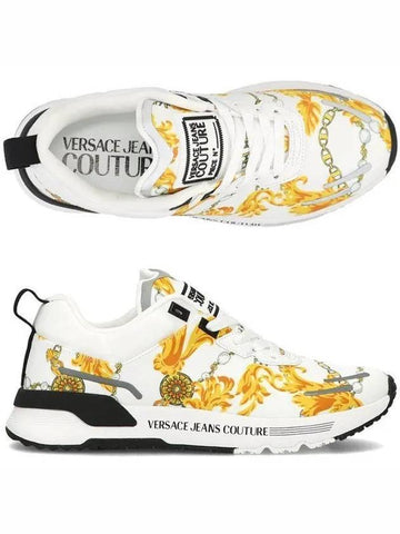 Jeans Couture Dynamic 75YA3SA1 ZS654 G03 Baroque Printing Men's Low Top Sneakers 992360 - VERSACE - BALAAN 1