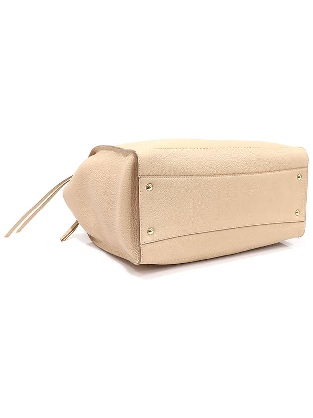 21 F215 Beige calfskin gold plated Gancini Amy large shoulder bag - SALVATORE FERRAGAMO - BALAAN 5