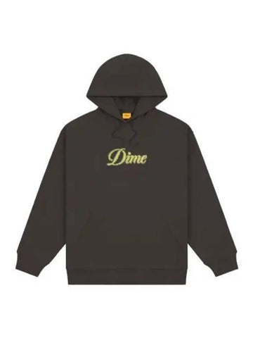 Pixel Cursive Hoodie Vintage Black - DIME - BALAAN 1