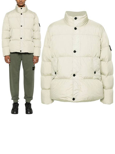 Garment Dyed Crinkle Reps Down Padding Beige - STONE ISLAND - BALAAN 2