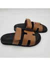 Chypre H Logo Calfskin Sandals Brown - HERMES - BALAAN 6