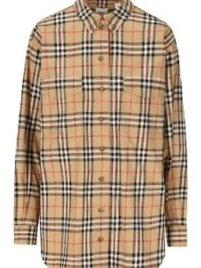 Vintage Check Motif Shirt Beige - BURBERRY - BALAAN 2