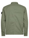 Stretch Cotton Gabardine Overshirt Jacket Green - STONE ISLAND - BALAAN 4