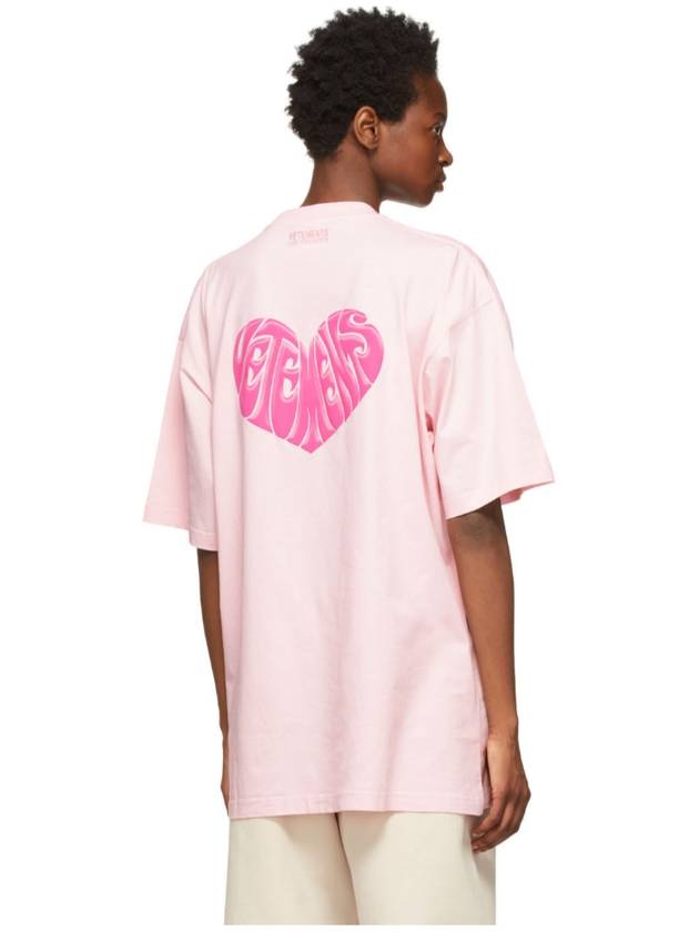 Dolphin heart logo short sleeve tshirt pink UA52TR420P1602BBPNK - VETEMENTS - BALAAN 3